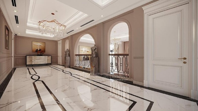 Bàn trang trí hành lang đẹp, sang trọng tạo điểm nhấn ấn tượng. thiết kế thi công nội thất cao cấp