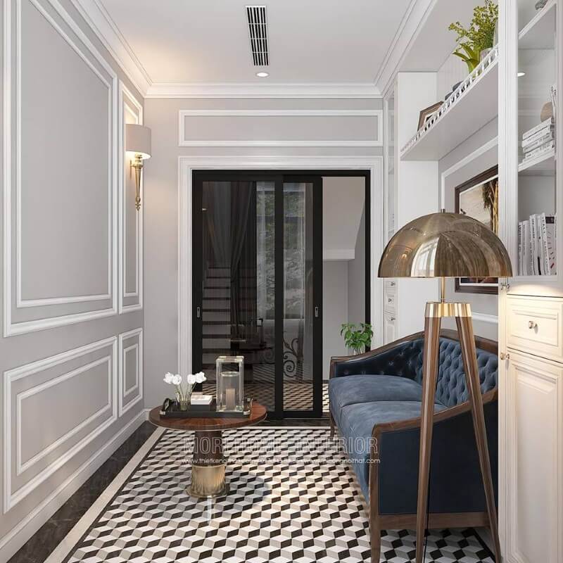 Bố trí phòng đọc sách đẹp, sang trọng nhưng vẫn mang lại cảm giác thư thái và độ tập trung tối đa cho chủ nhân. thiết kế thi công nội thất cao cấp