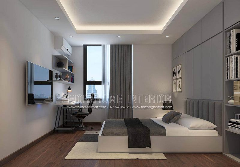 Giường ngủ gỗ công nghiệp phủ sơn trắng với đầu giường được bọc bằng nỉ sang trọng là một sự lựa chọn hoàn hảo cho những ai yêu thích phong cách sang trọng.