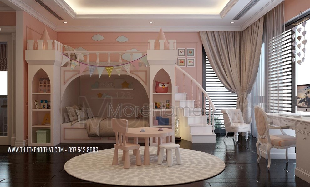 Điểm danh mẫu thiết kế thi công nội thất phòng trẻ em mê hoặc mọi ánh nhìn