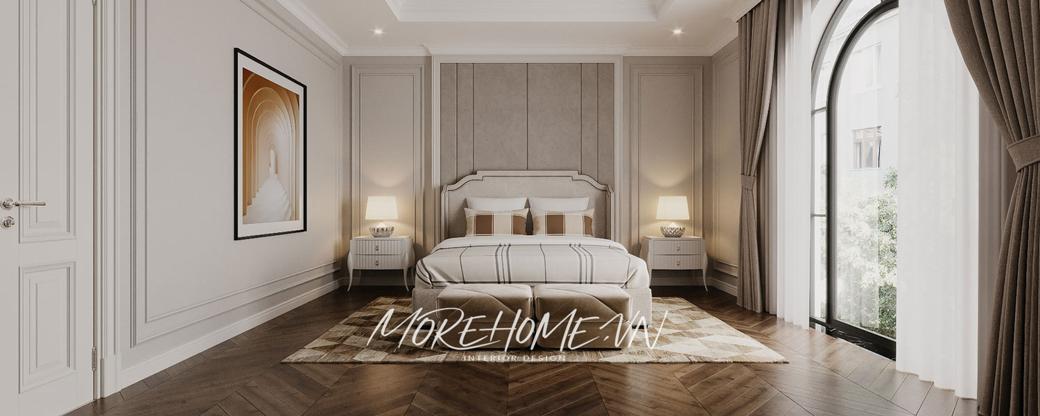 Giường bọc nỉ Morehome 